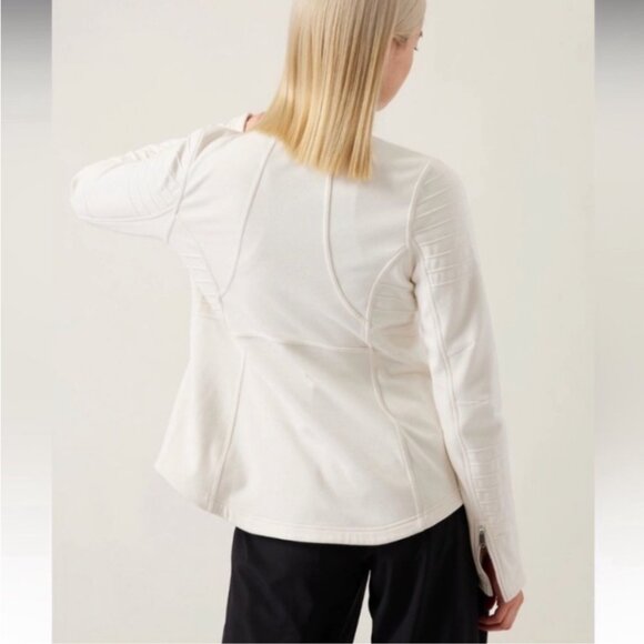 NWT Athleta Women's Moto Jacket in Ivory/Cream Size M - Picture 2 of 15